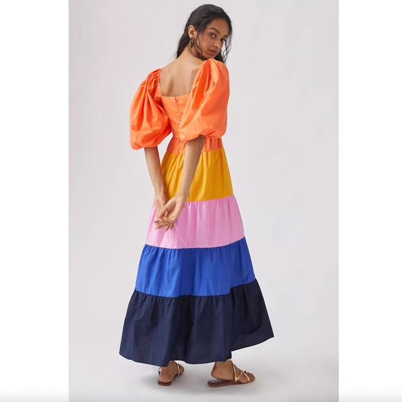 Farm Rio Tiered Colorblocked Maxi Dress - Picture 2 of 6